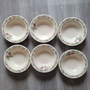 Jamberry Pfaltzgraff Naturewood 6-Piece Soup Bowl Set 8.5" Diameter Stoneware